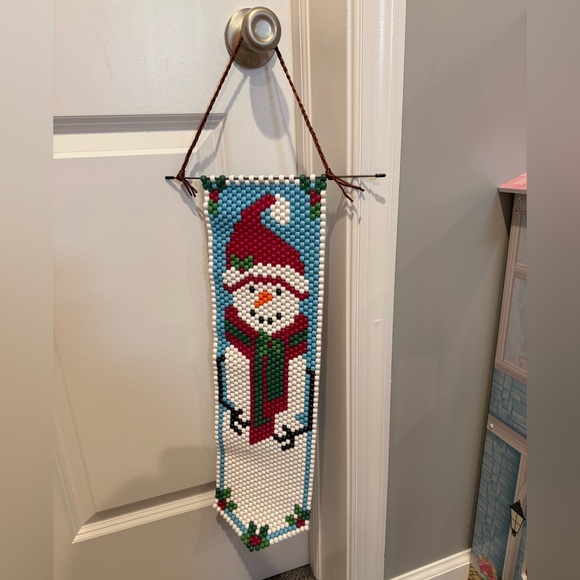 Festive Snowman Beaded Wall Hanging - Picture 2 of 2